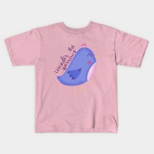 Consider the Sparrows Purple Bird Kids T-Shirt